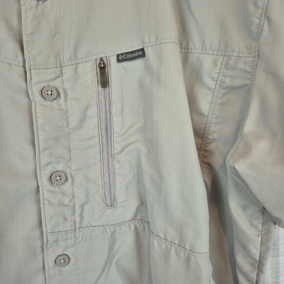 Columbia Shirt Mens XL Omni-Shade Grey Sun Protection Button Down Short Sleeve - Picture 8 of 13